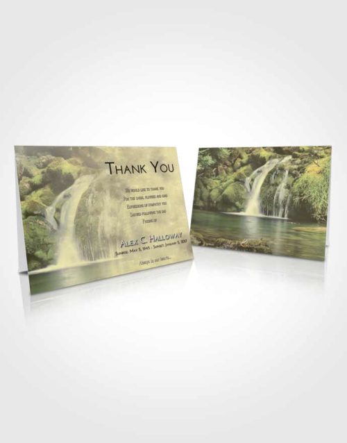 Funeral Thank You Card Template At Dusk Waterfall Clarity
