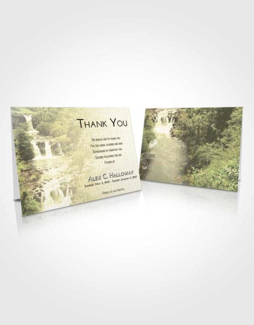 Funeral Thank You Card Template At Dusk Waterfall Liberty