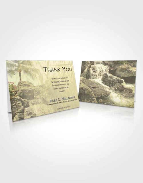 Funeral Thank You Card Template At Dusk Waterfall Masterpiece