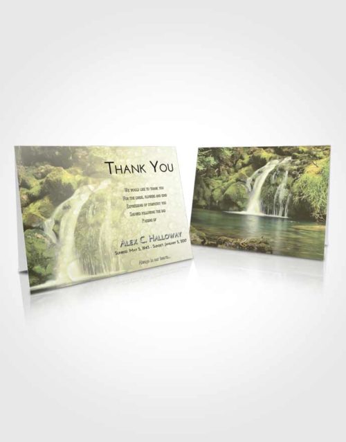 Funeral Thank You Card Template At Dusk Waterfall Paradise
