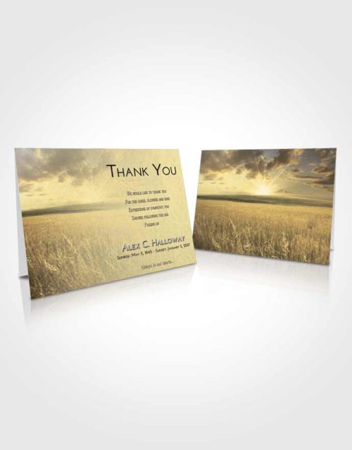 Funeral Thank You Card Template At Dusk Wheat Fields