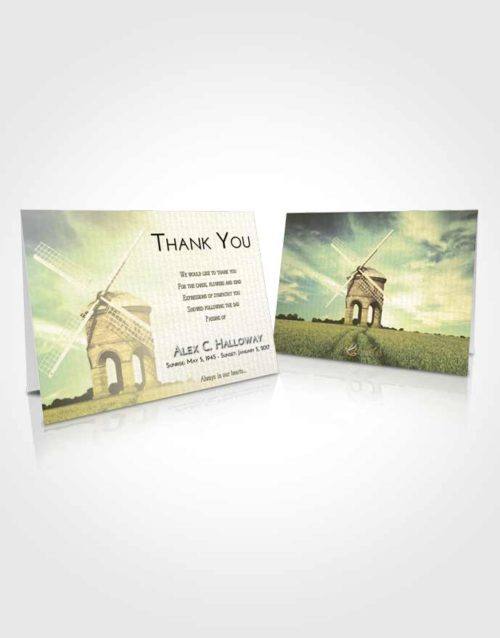 Funeral Thank You Card Template At Dusk Windmill of Honor