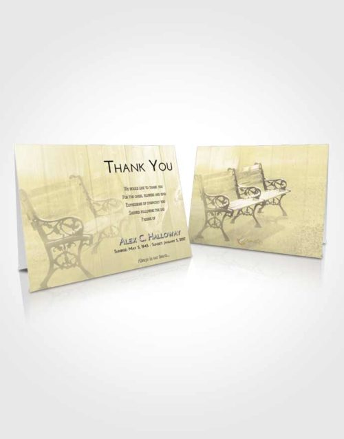 Funeral Thank You Card Template At Dusk Winter Bench