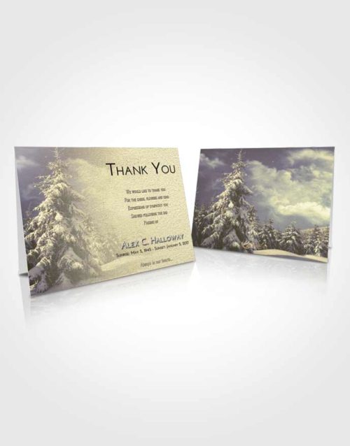 Funeral Thank You Card Template At Dusk Winter Wonderland