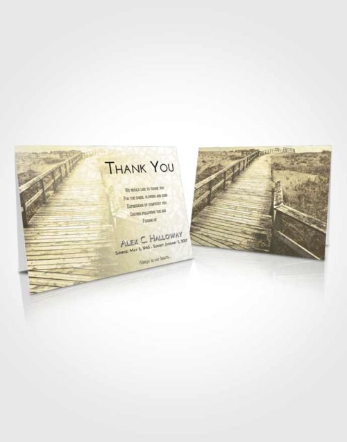 Funeral Thank You Card Template At Dusk Wooden Walk