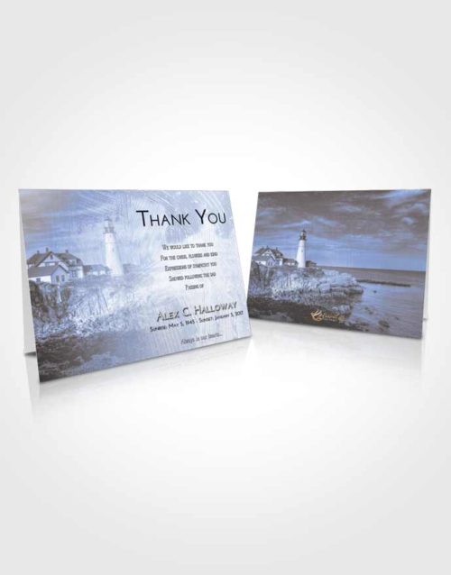 Funeral Thank You Card Template Coral Reef Lighthouse Journey