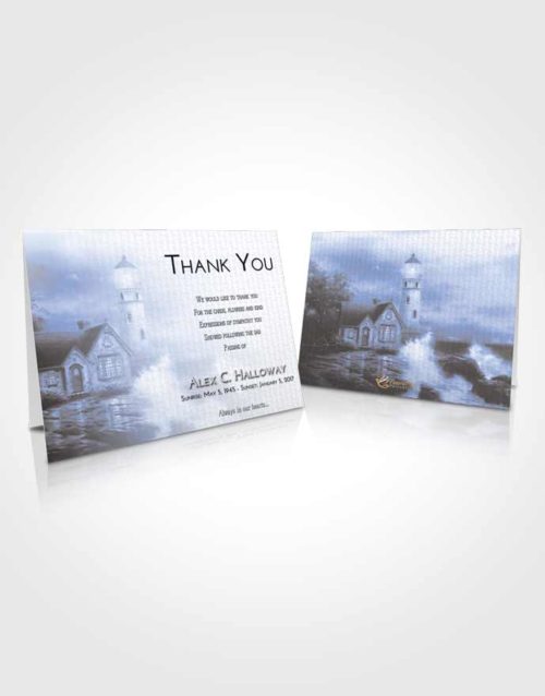 Funeral Thank You Card Template Coral Reef Lighthouse Lookout