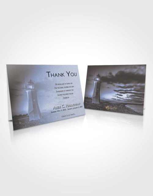 Funeral Thank You Card Template Coral Reef Lighthouse Magnificence