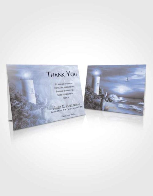 Funeral Thank You Card Template Coral Reef Lighthouse Mystery