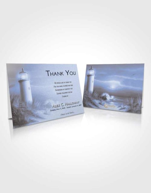 Funeral Thank You Card Template Coral Reef Lighthouse Serenity