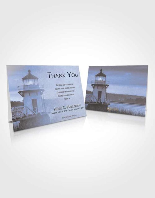 Funeral Thank You Card Template Coral Reef Lighthouse Surprise