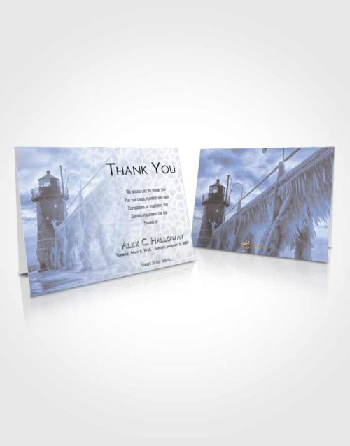 Funeral Thank You Card Template Coral Reef Lighthouse Tranquility