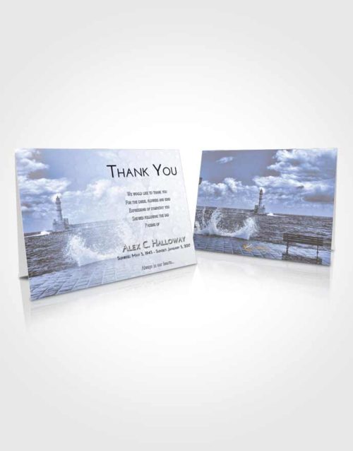 Funeral Thank You Card Template Coral Reef Lighthouse in the Tides
