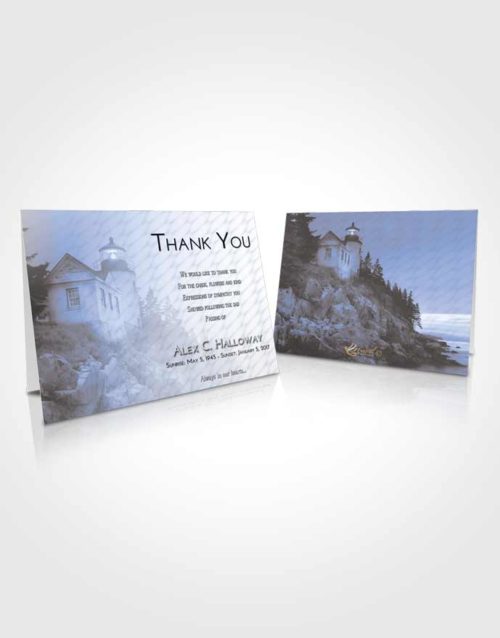 Funeral Thank You Card Template Coral Reef Lighthouse on the Rocks