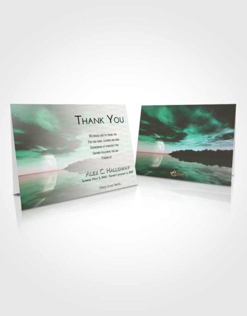 Funeral Thank You Card Template Emerald Illuminated Evening