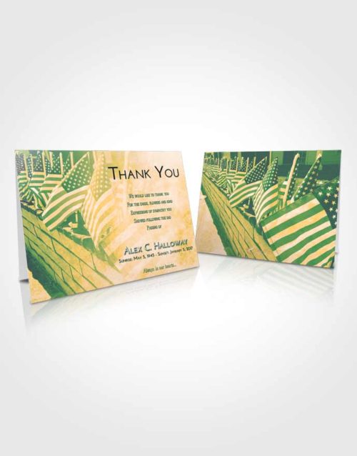 Funeral Thank You Card Template Emerald Serenity American Victory
