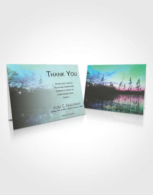 Funeral Thank You Card Template Emerald Serenity Serenity Lake