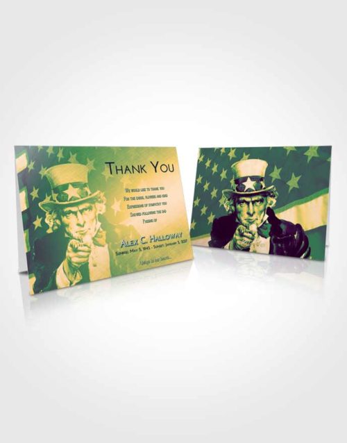 Funeral Thank You Card Template Emerald Serenity Uncle Sam