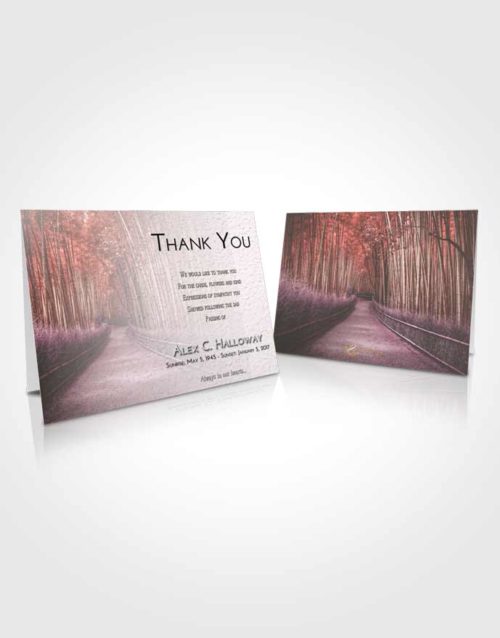 Funeral Thank You Card Template Emerald Sunrise Bamboo Forest