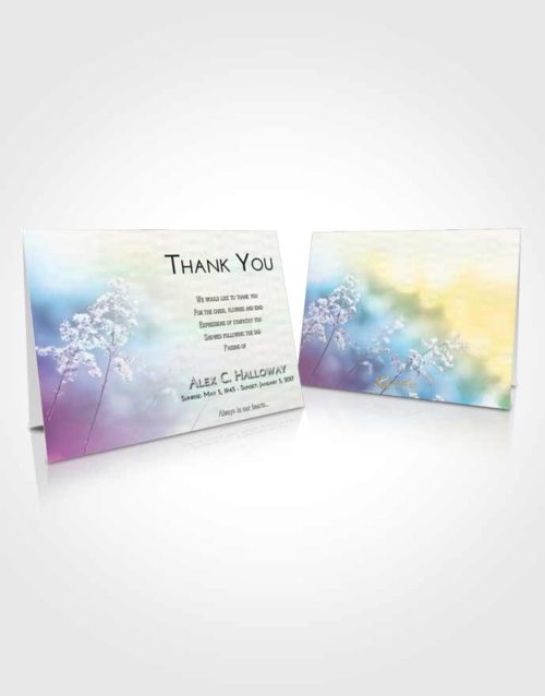 Funeral Thank You Card Template Emerald Sunrise Colorful Spring
