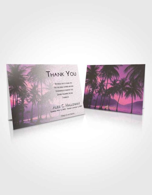 Funeral Thank You Card Template Emerald Sunrise Palm Paradise