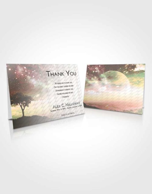 Funeral Thank You Card Template Emerald Sunrise Scenic Sky