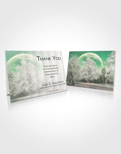 Funeral Thank You Card Template Emerald Sunrise Snowy Love