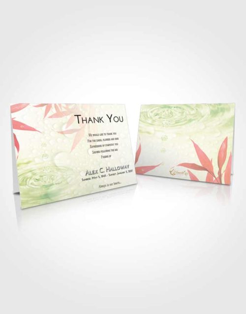 Funeral Thank You Card Template Emerald Sunrise Water Droplet