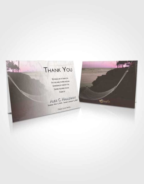 Funeral Thank You Card Template Emerald Sunset in a Hammock