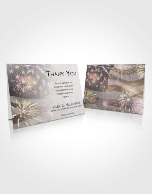 Funeral Thank You Card Template Evening American Patriot