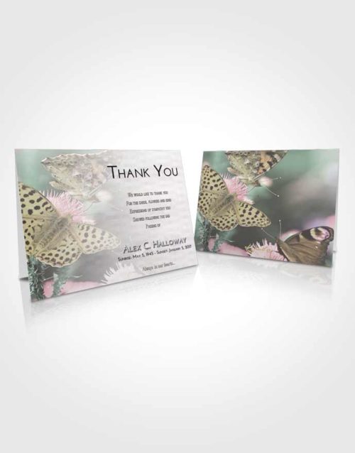 Funeral Thank You Card Template Evening Butterfly Peace