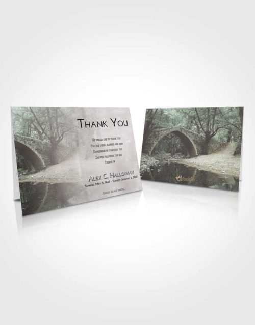 Funeral Thank You Card Template Evening Forest Bridge