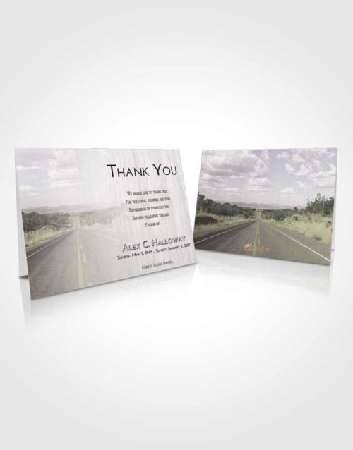 Funeral Thank You Card Template Evening Highway Cruise