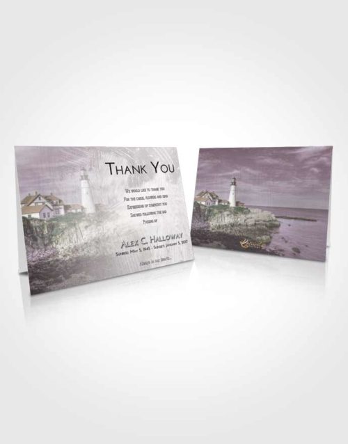 Funeral Thank You Card Template Evening Lighthouse Journey
