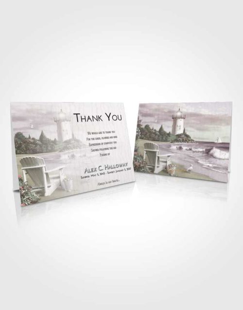 Funeral Thank You Card Template Evening Lighthouse Laughter