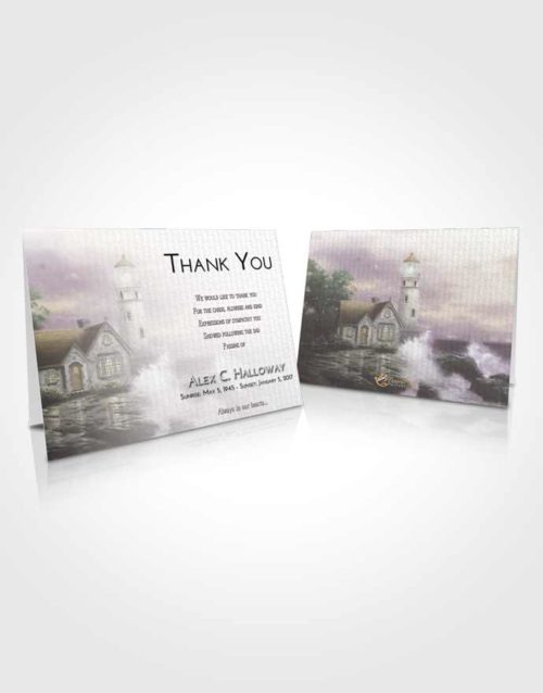 Funeral Thank You Card Template Evening Lighthouse Lookout