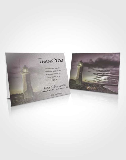 Funeral Thank You Card Template Evening Lighthouse Magnificence