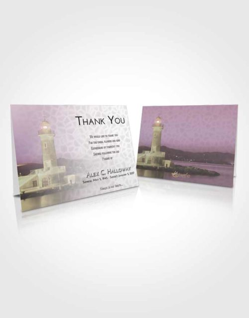 Funeral Thank You Card Template Evening Lighthouse Majesty