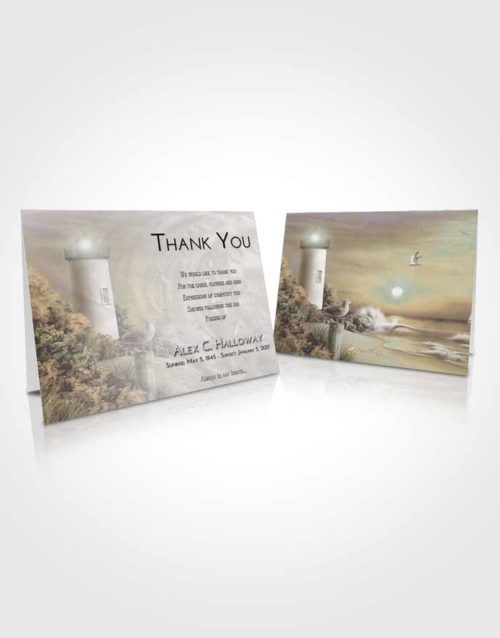 Funeral Thank You Card Template Evening Lighthouse Mystery