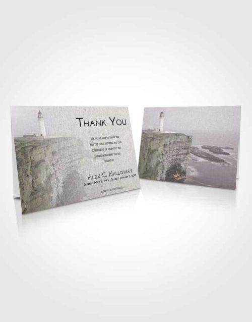 Funeral Thank You Card Template Evening Lighthouse Point