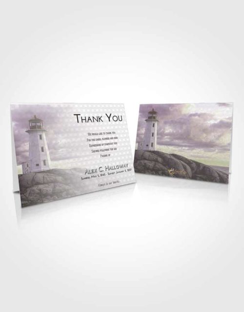 Funeral Thank You Card Template Evening Lighthouse Safety
