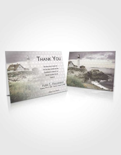 Funeral Thank You Card Template Evening Lighthouse Secret