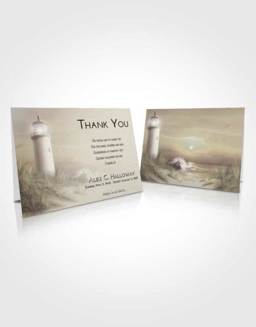 Funeral Thank You Card Template Evening Lighthouse Serenity