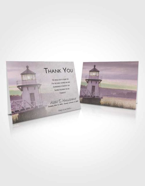 Funeral Thank You Card Template Evening Lighthouse Surprise
