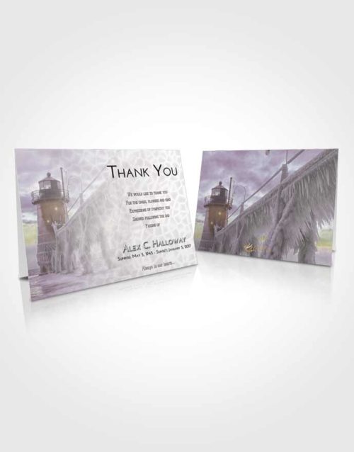 Funeral Thank You Card Template Evening Lighthouse Tranquility