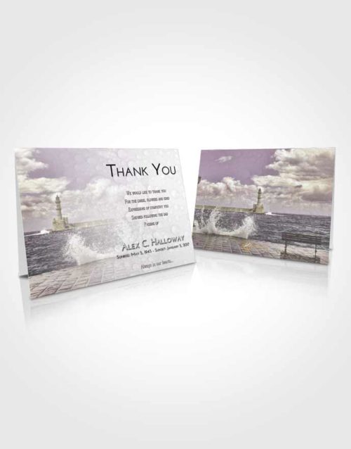 Funeral Thank You Card Template Evening Lighthouse in the Tides