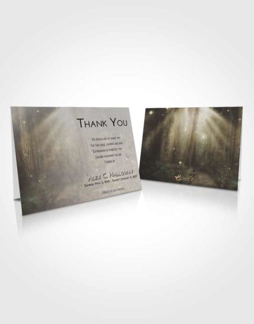 Funeral Thank You Card Template Evening Magical Forest