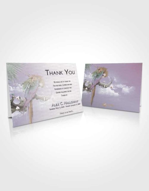 Funeral Thank You Card Template Evening Magical Parrot