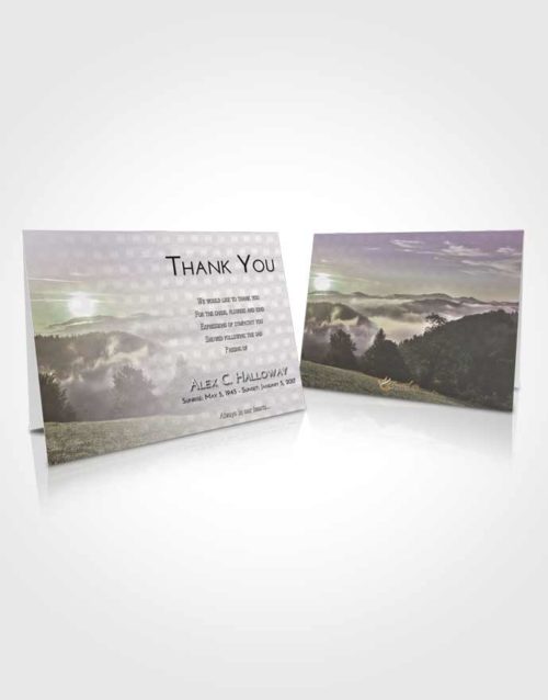 Funeral Thank You Card Template Evening Misty Forest