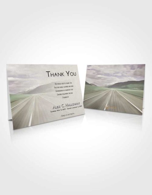 Funeral Thank You Card Template Evening Morning Highway